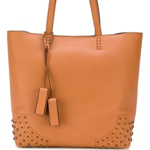 Tod's Orange Leather Tote Bag